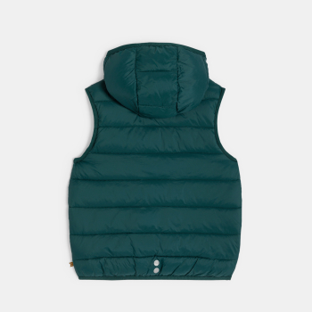 سترة بدون أكمام وبغطاء رأس، اللون أخضر غامق